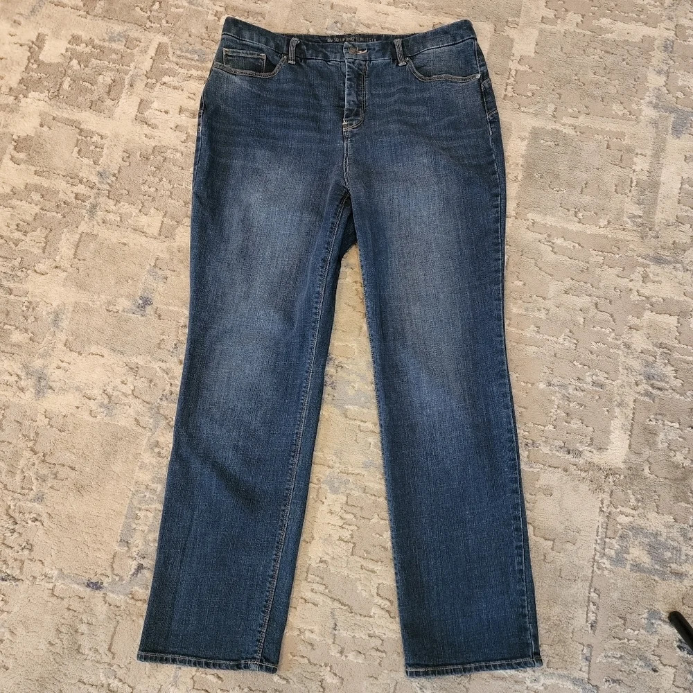 Chico's so lifting slim leg highrise jeans size 12 short 12P - Picture 2 of 16